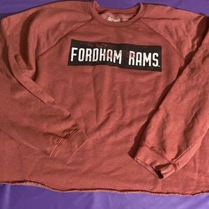Fordham University Rams Retro Style Sweater XL Marroon Cropped Top New W Tags